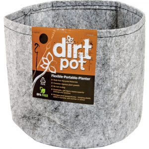 Dirt Pot Flexible Portable Planter, Grey, 10 gal, no handles