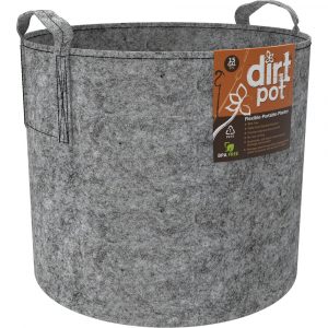 Dirt Pot Flexible Portable Planter, Grey, 15 gal, with handles