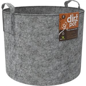 Dirt Pot Flexible Portable Planter, Grey, 20 gal, with handles