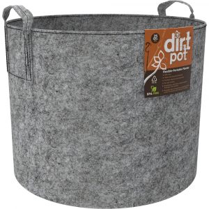 Dirt Pot Flexible Portable Planter, Grey, 25 gal, with handles