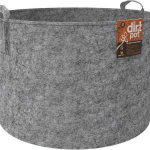Dirt Pot Flexible Portable Planter, Grey, 45 gal, with handles
