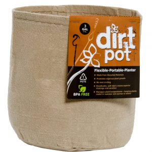 Dirt Pot Flexible Portable Planter, Tan, 3 gal, no handles
